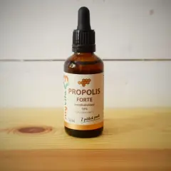 Butelka z kroplomierzem zawierająca propolis na wodzie, 10% suplement diety z polskich pasiek.