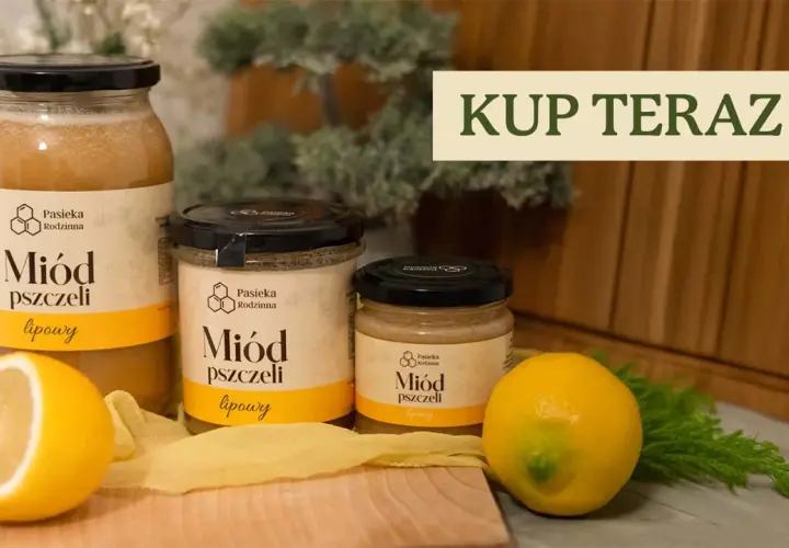Naturalny miód lipowy z Pasieki Rodzinnej to idealny wybór, gdy szukasz odpowiedzi na pytanie: jaki miód na zapalenie krtani. Cytryny podkreślają jego właściwości.